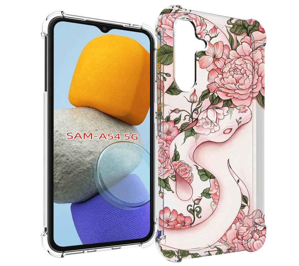 

Чехол MyPads змея-в-розовых-цветах женский для Samsung Galaxy A54, Tocco