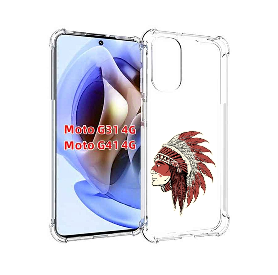 

Чехол MyPads красный индеец для Motorola Moto G31 4G / G41 4G, Прозрачный, Tocco