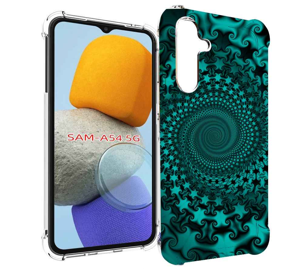 

Чехол MyPads зеленый-гипноз для Samsung Galaxy A54, Tocco