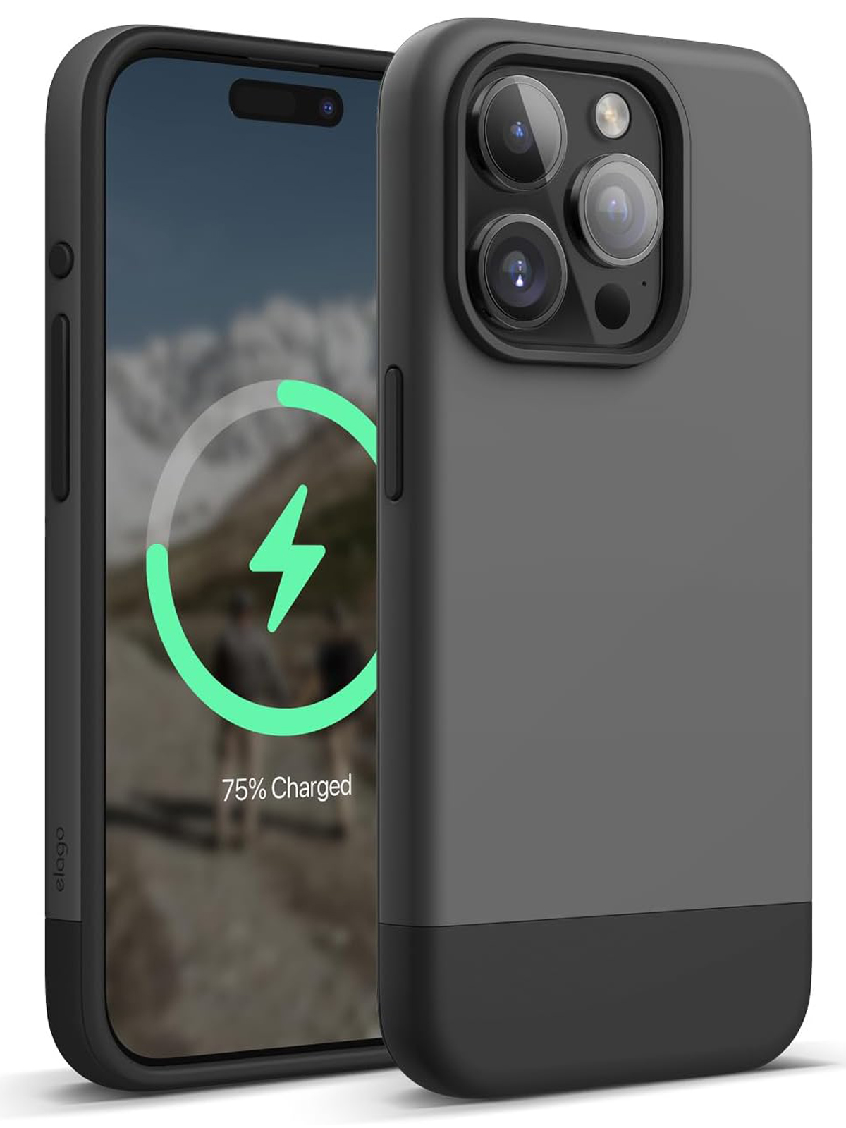 

Чехол Elago для iPhone 15 Pro Max с MagSafe Dark Grey/Black, Серый