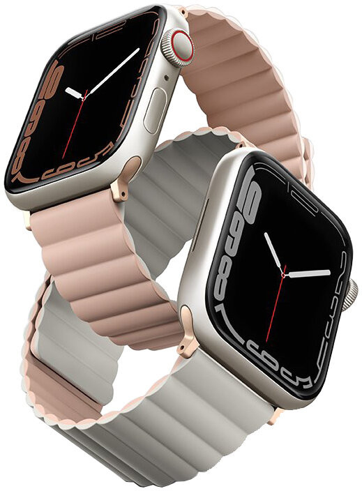 

Ремешок Uniq Revix reversible Magnetic для Apple Watch 41/40/38 мм, Pink/Beige, Розовый;бежевый, Revix reversible Magnetic