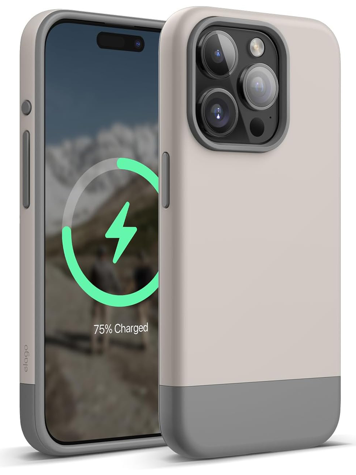 

Чехол Elago для iPhone 15 Pro Max с MagSafe Stone/Medium Grey, Серый