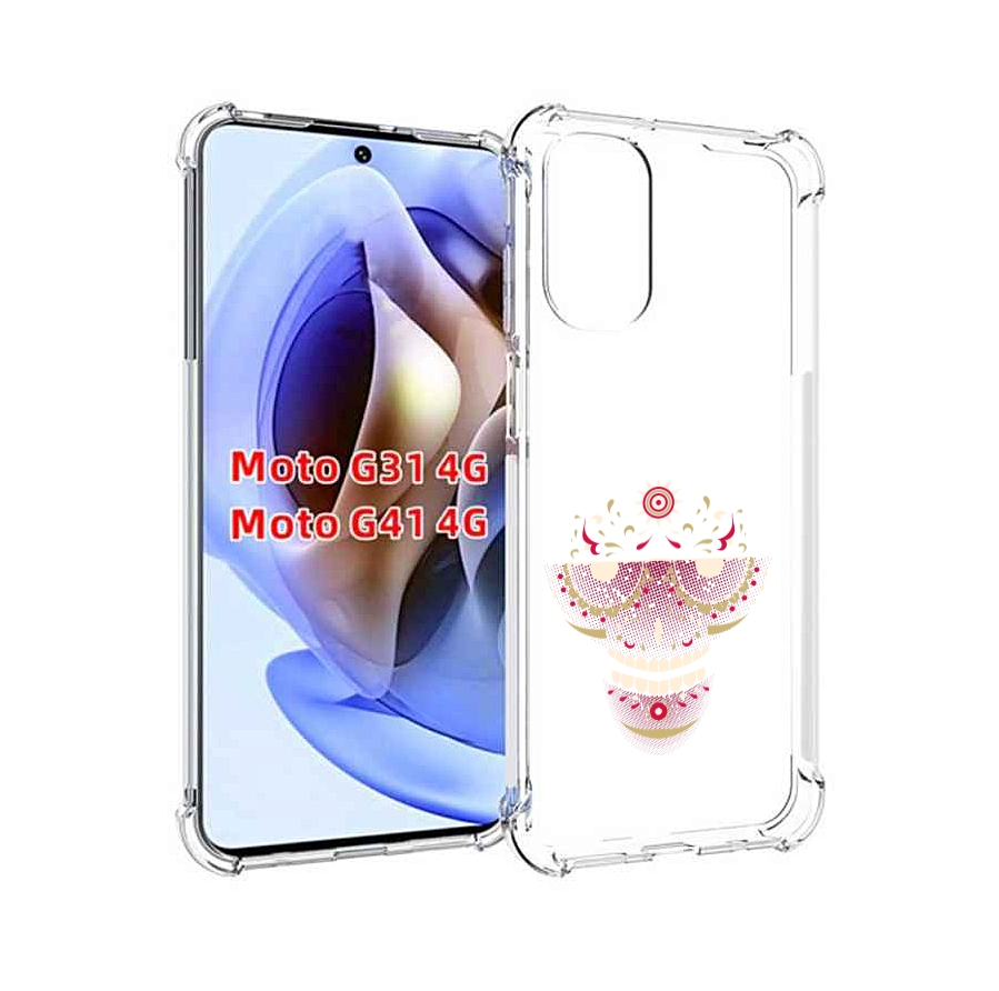Чехол MyPads карнавальный скелет абстракция для Motorola Moto G31 4G / G41 4G
