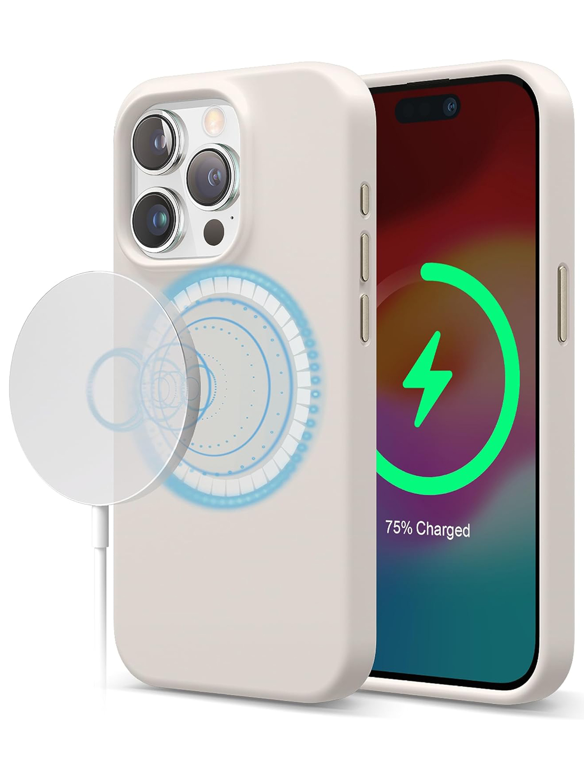 

Чехол Elago для iPhone 15 Pro с MagSafe Stone, Серый