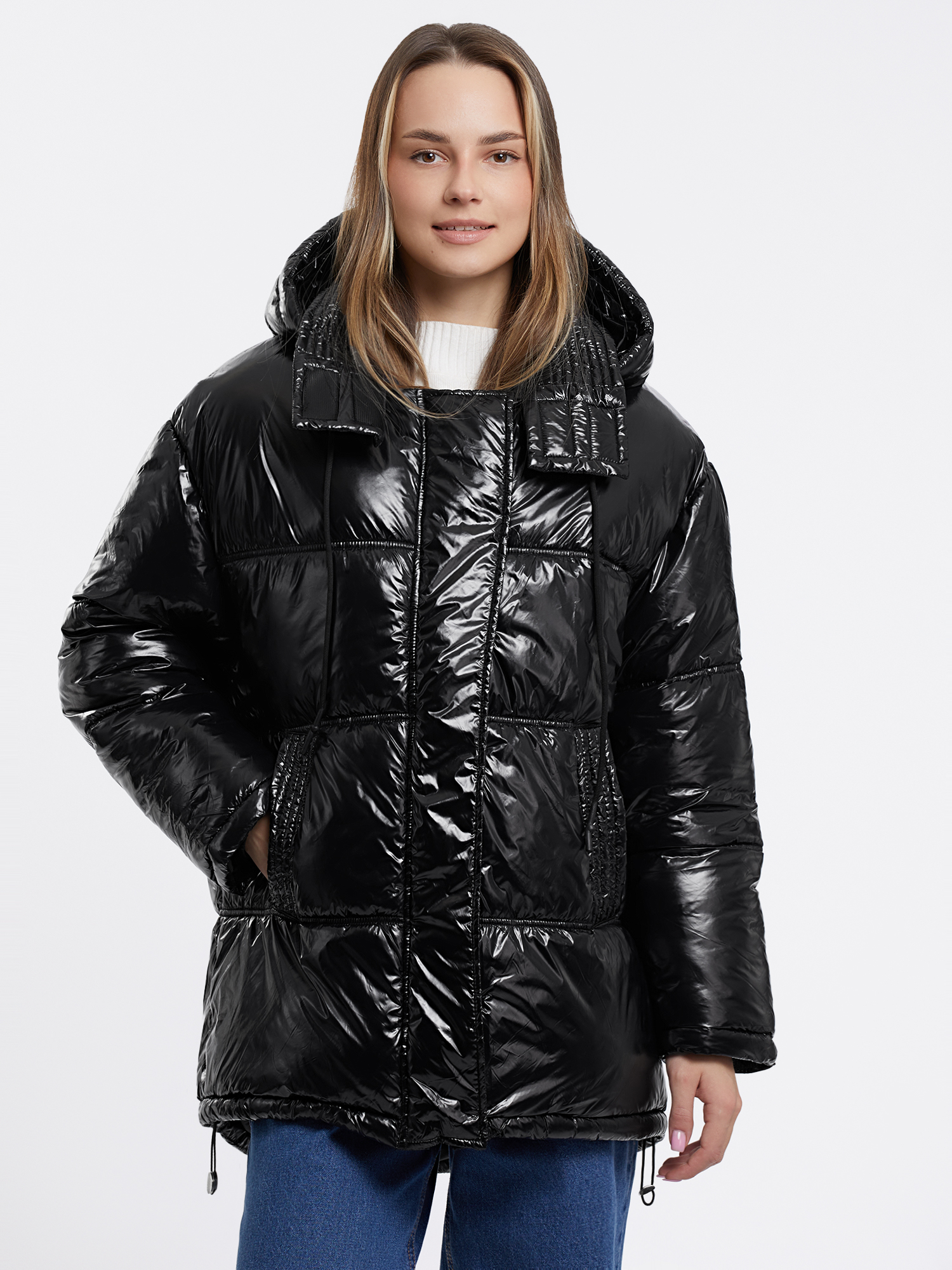 

Куртка женская oodji 10203093 черная 34 EU, Черный, 10203093