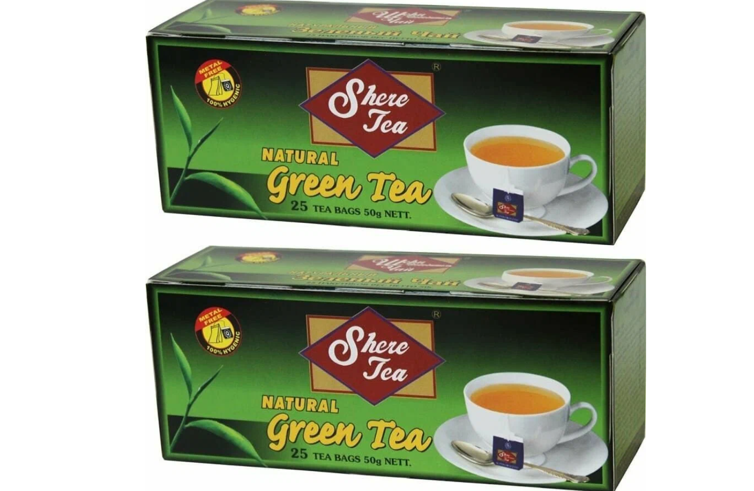 Чай Shere Tea в пакетиках Зеленый 25 шт по 2 г х 2 шт