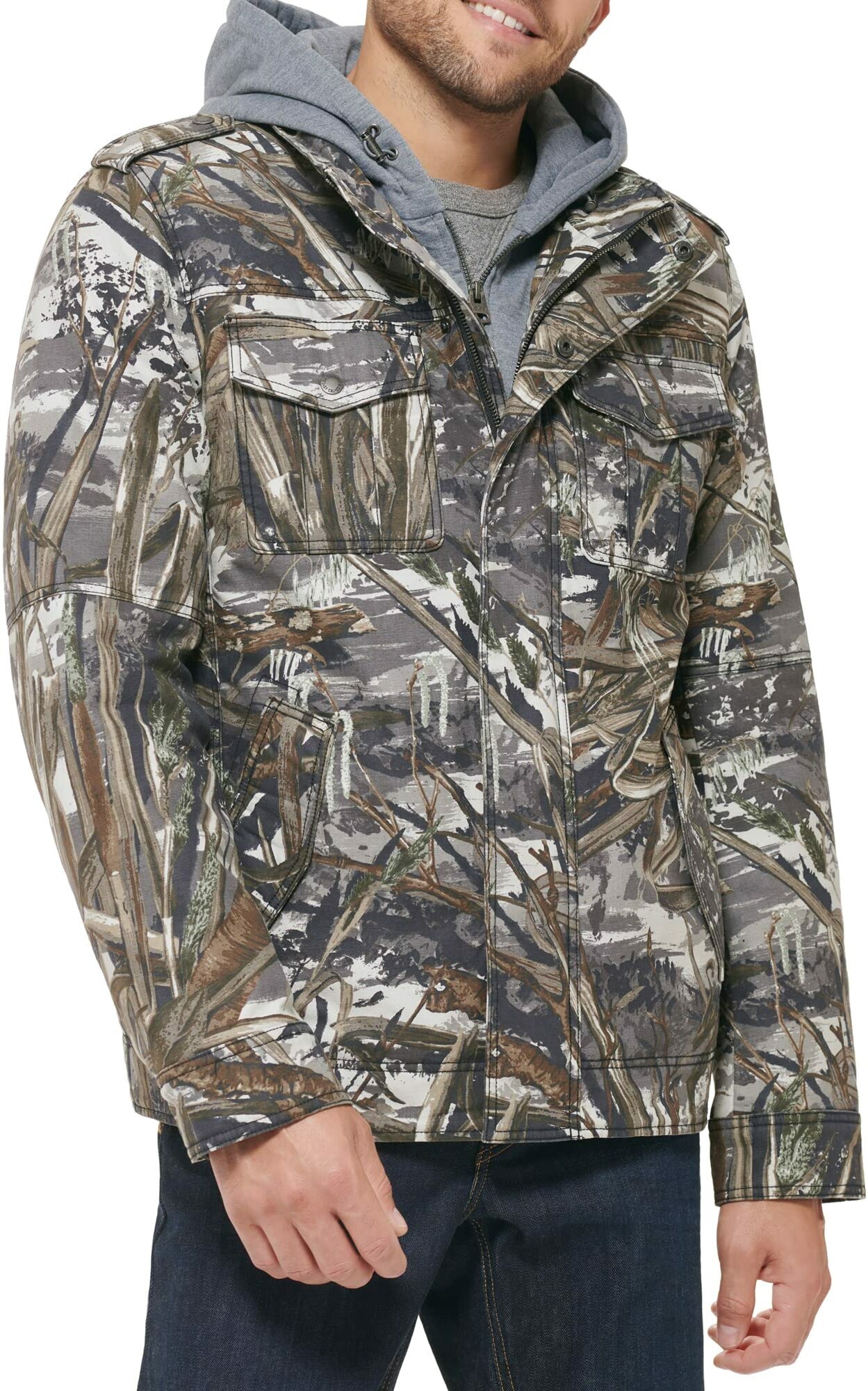 

Куртка мужская LEVIS Men Washed Cotton Hooded Military Jacket коричневая M, Коричневый, Men Washed Cotton Hooded Military Jacket
