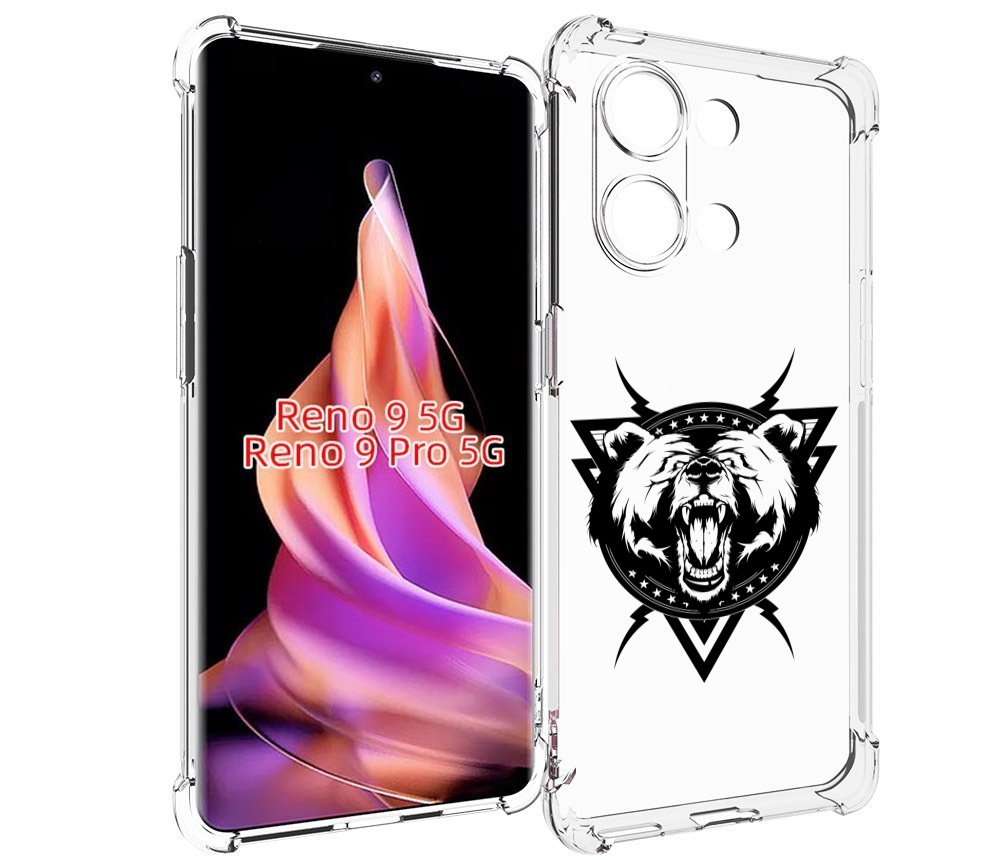 

Чехол MyPads медведь в треугольнике для OPPO Reno 9 / Reno 9 Pro, Прозрачный, Tocco