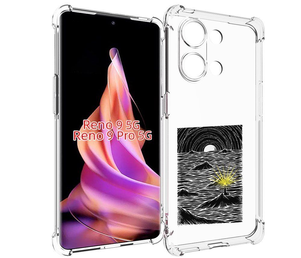 

Чехол MyPads маяк в черно белом море для Oppo Reno 9/Reno 9 Pro, Прозрачный, Tocco