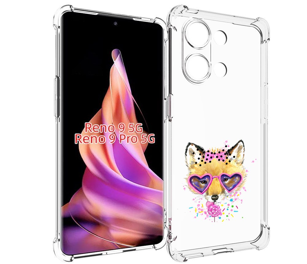 

Чехол MyPads лисенок с бантиком для Oppo Reno 9/Reno 9 Pro, Прозрачный, Tocco
