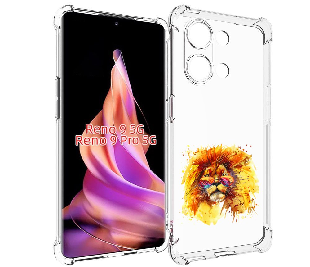 

Чехол MyPads лев в очках для Oppo Reno 9/Reno 9 Pro, Прозрачный, Tocco