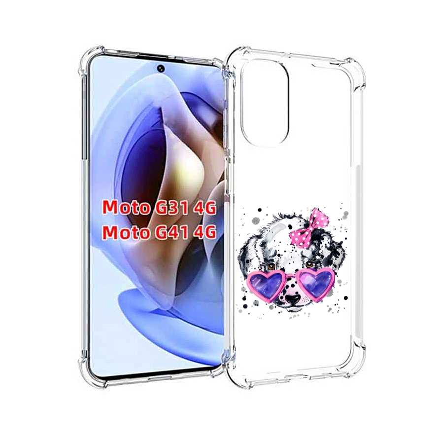

Чехол MyPads долматинец в очках для Motorola Moto G31 4G / G41 4G, Прозрачный, Tocco