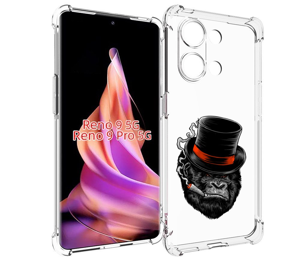 

Чехол MyPads дизайнерская горилла для Oppo Reno 9/Reno 9 Pro, Прозрачный, Tocco