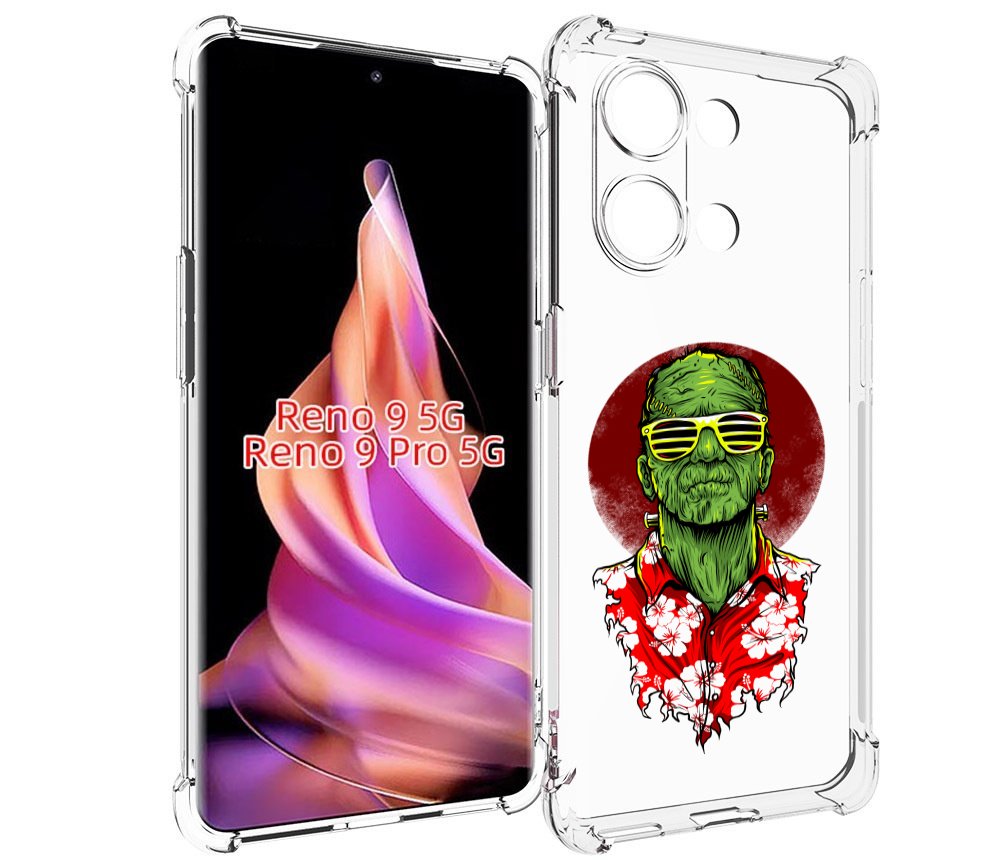 

Чехол MyPads крутой зеленый мужчина в очках для Oppo Reno 9/Reno 9 Pro, Прозрачный, Tocco