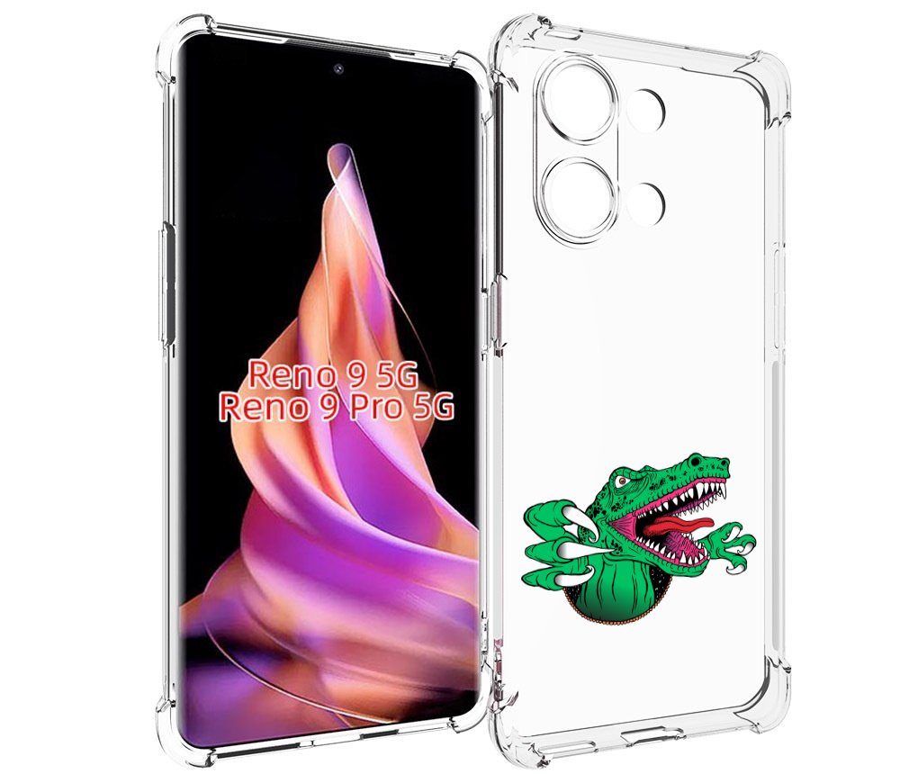 

Чехол MyPads крокодил для Oppo Reno 9/Reno 9 Pro, Прозрачный, Tocco