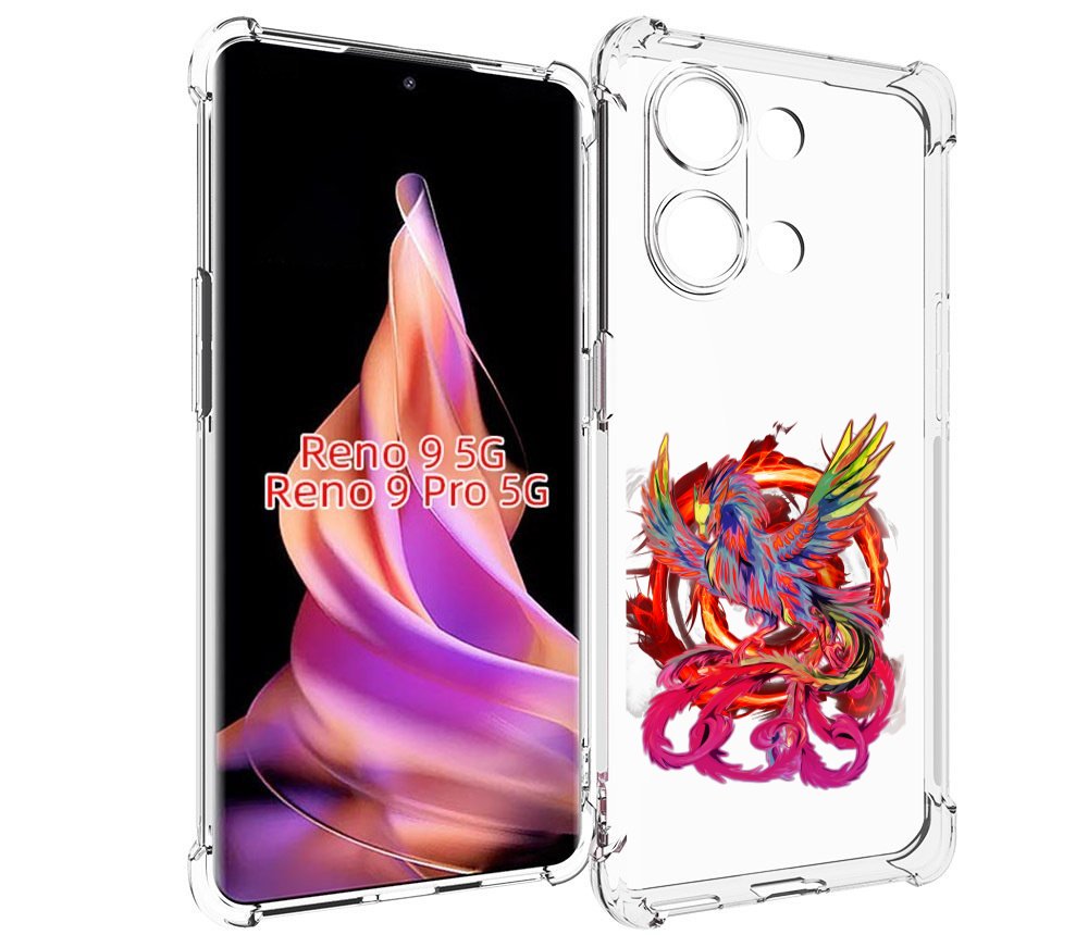 

Чехол MyPads красочный феникс для OPPO Reno 9 / Reno 9 Pro, Прозрачный, Tocco