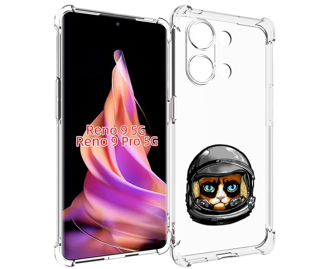 

Чехол MyPads кот космонавт для Oppo Reno 9/Reno 9 Pro, Прозрачный, Tocco