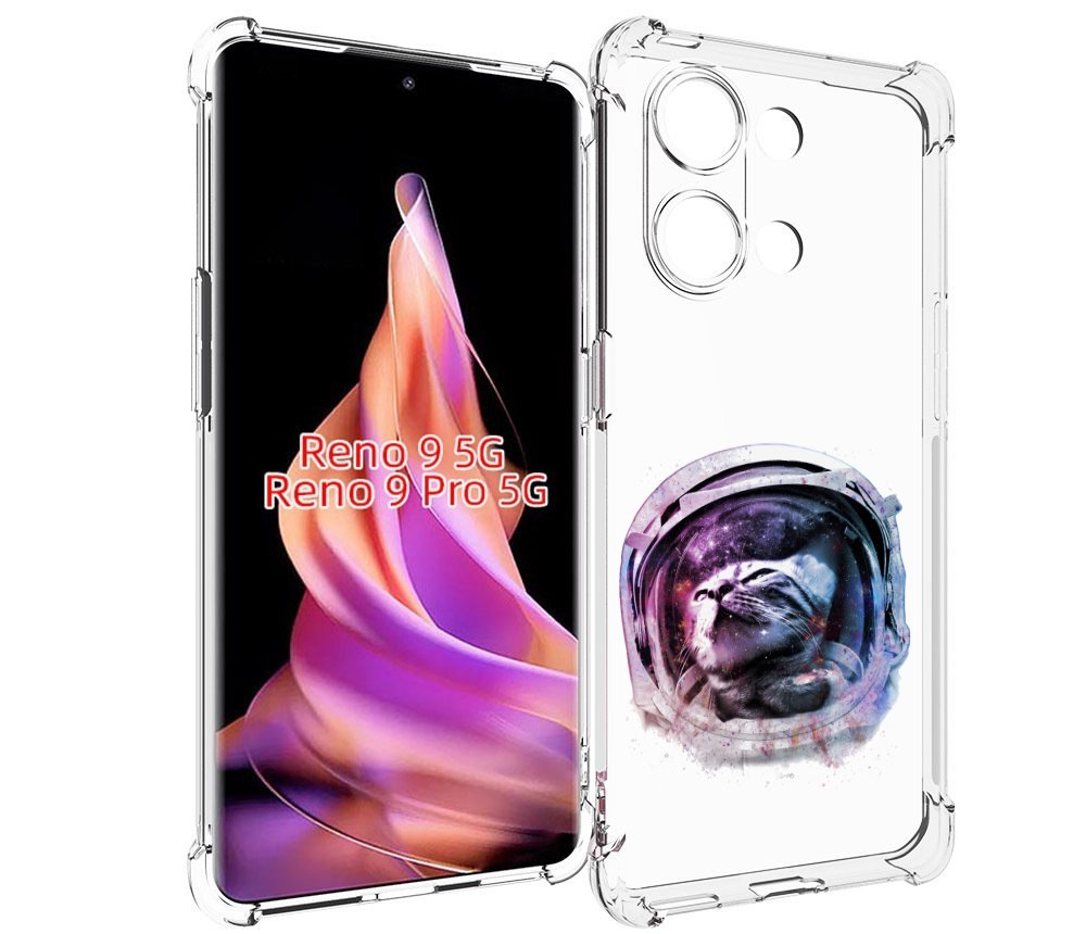 

Чехол MyPads кот в шлеме для Oppo Reno 9/Reno 9 Pro, Прозрачный, Tocco