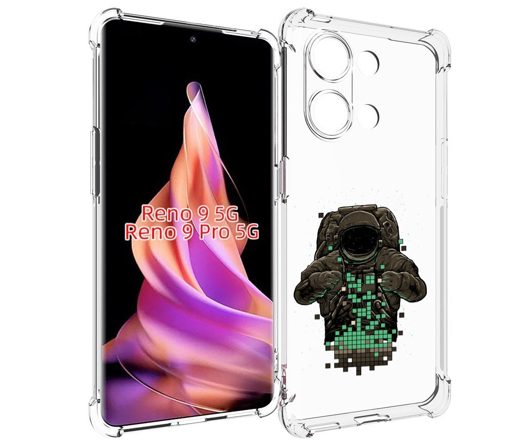 

Чехол MyPads космонавт с пикселями для Oppo Reno 9/Reno 9 Pro, Прозрачный, Tocco