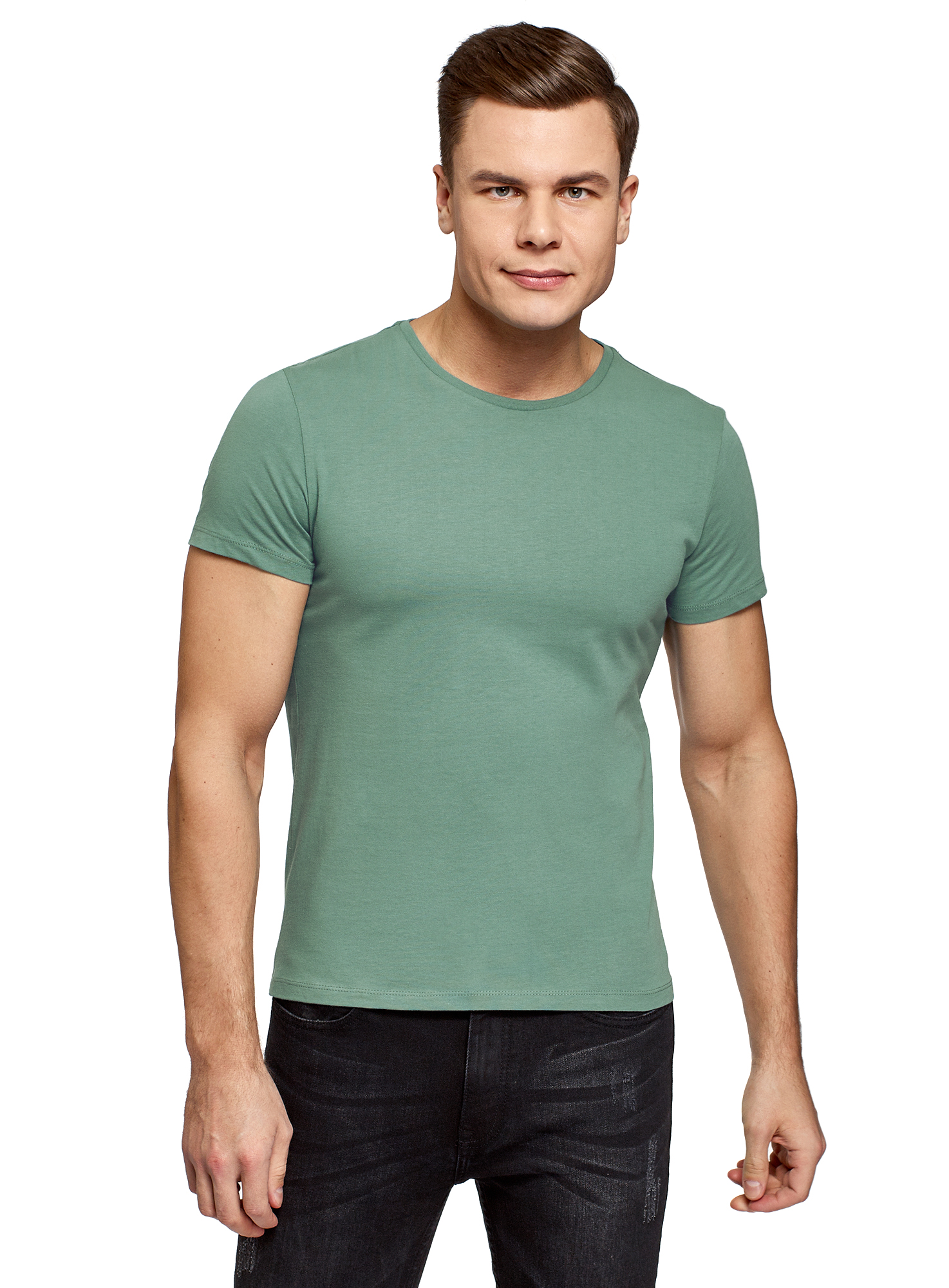 

Футболка мужская oodji 5B621002M зеленая 2XL, 5B621002M