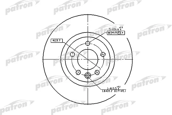 

Тормозной диск PATRON комплект 1 шт. PBD4309