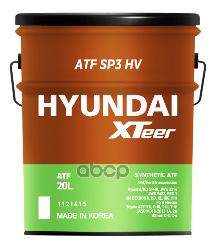 

Трансмиссионное масло HYUNDAI XTeer 1121415 ATF SP3