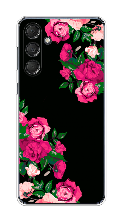 

Чехол на Samsung Galaxy M55 "Розы фуксия", Черный;розовый;зеленый, 2109650-1