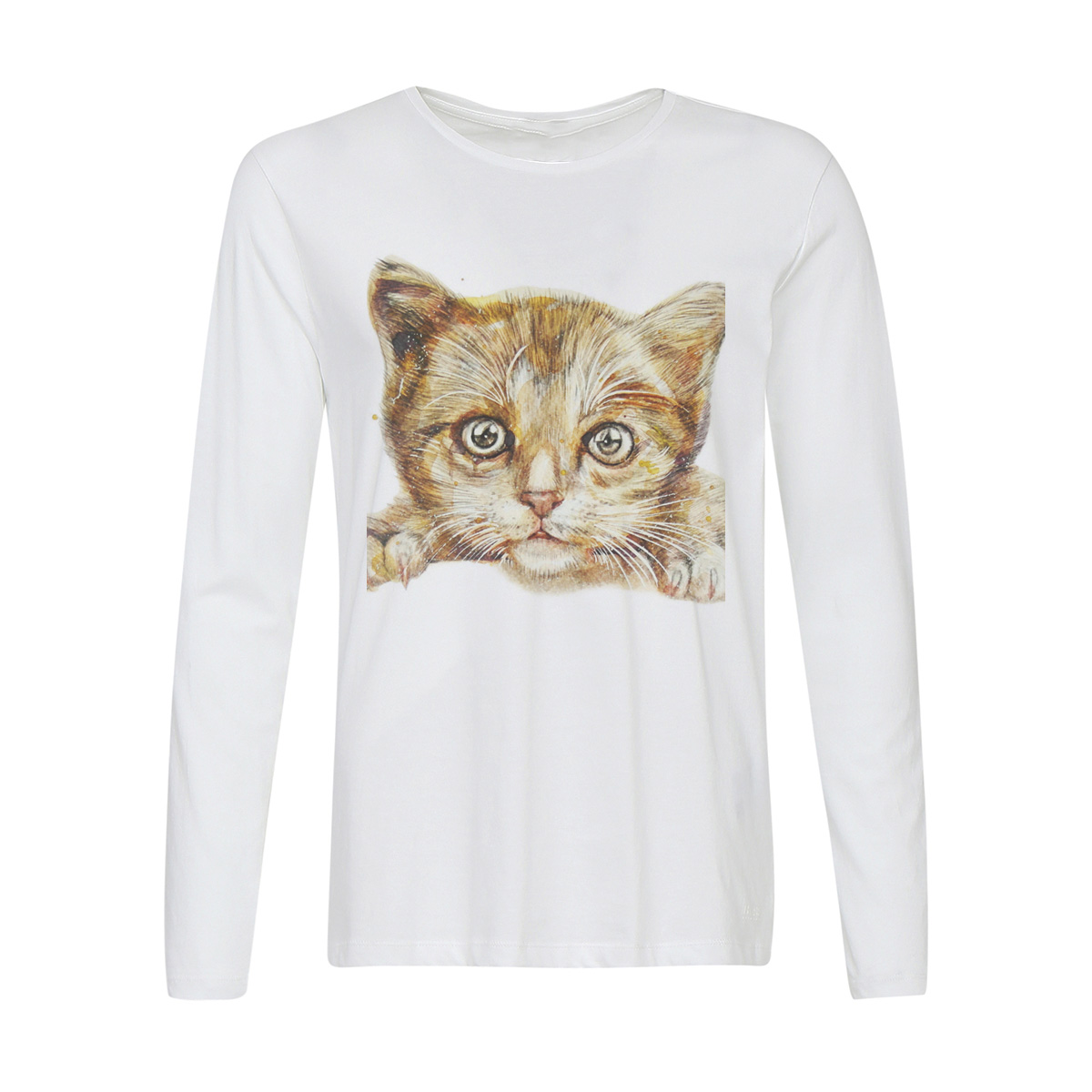 

Лонгслив CoolPodarok Кот взгляд, Белый, 2w015715