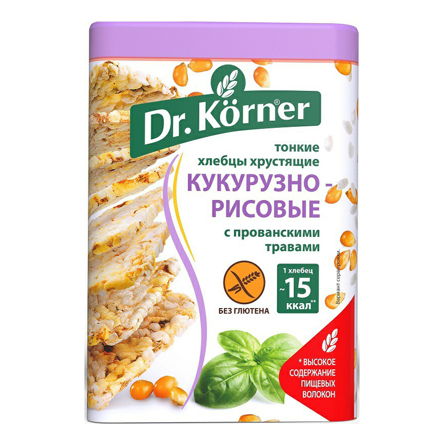 

Хлебцы кукурузно-рисовые Dr.Korner с прованскими травами 100 г