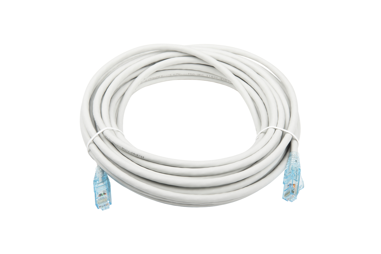 

Патч-корд Hyperline RJ-45 - RJ-45 вилка-вилка 10м (PC-LPM-UTP-RJ45-RJ45-C6-10M) серый