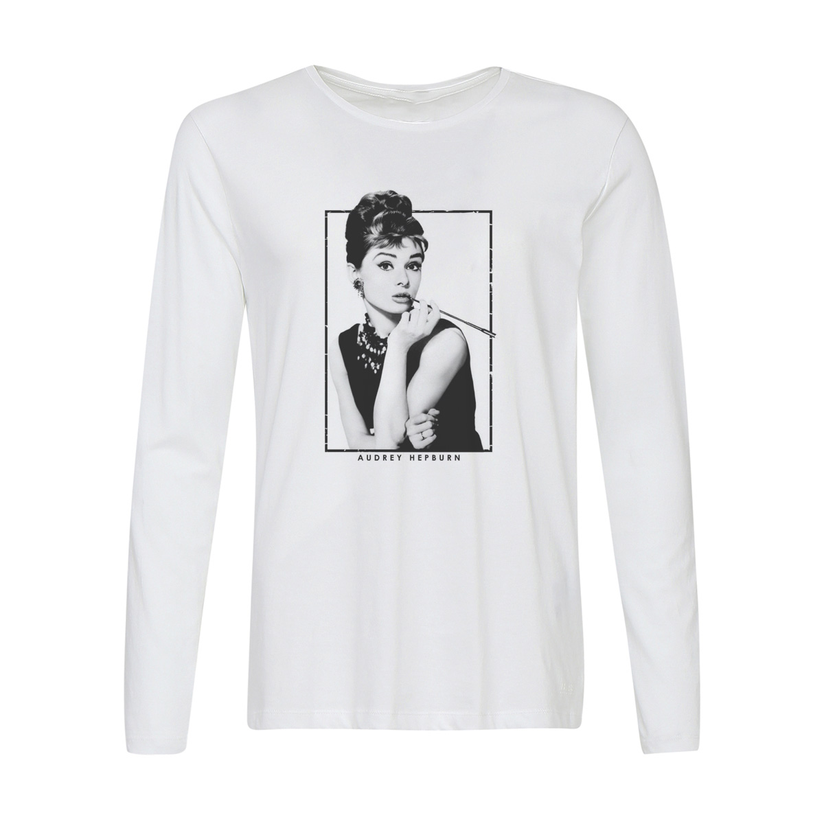 

Лонгслив CoolPodarok Одри Хепберн. Audrey Hepburn, Белый, 42w01570