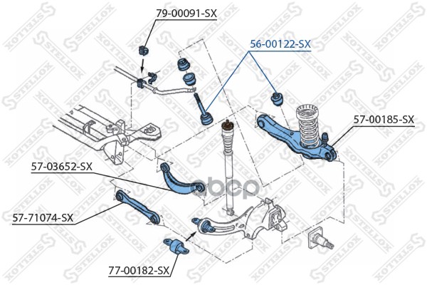 

56-00122-Sх_Тяга Стабилизатора Заднего К-Кт Fоrd Fосus 02-04 STELLOX 5600122sx