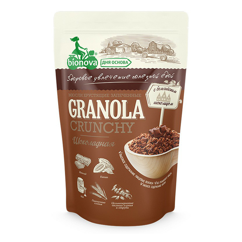 

Гранола Bionova Crunchy мультизлаковая с шоколадом 400 г
