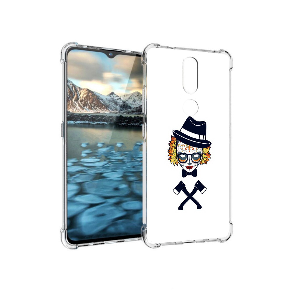 

Чехол MyPads Tocco для Nokia 2.4 девушка в маске с топорами рисунок (PT227049.107.304), Прозрачный, Tocco