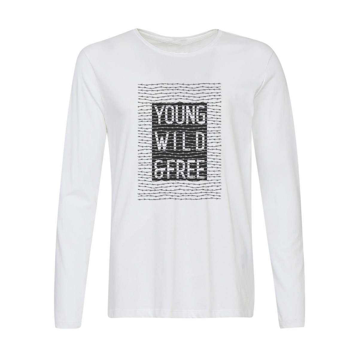 

Лонгслив CoolPodarok Young wild and free, Белый, 42w01565