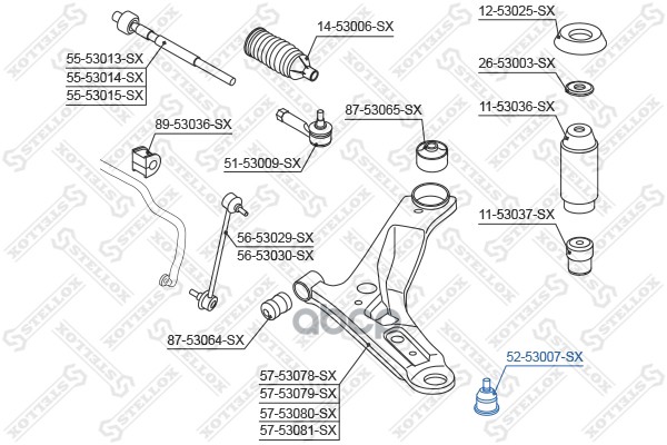 

Опора Шаровая Нижняя, Кiа Рiсаntо 04> STELLOX 5253007sx