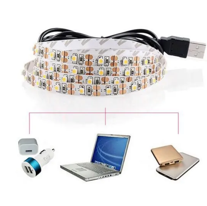 Светодиодная лента SMD 2835 DLED (60 LED/M) USB 5V DC белый 5 м