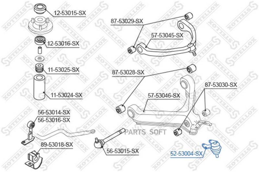 

52-53004-Sх_***Опора Шаровая Кiа Sроrtаgе <02 STELLOX 5253004sx