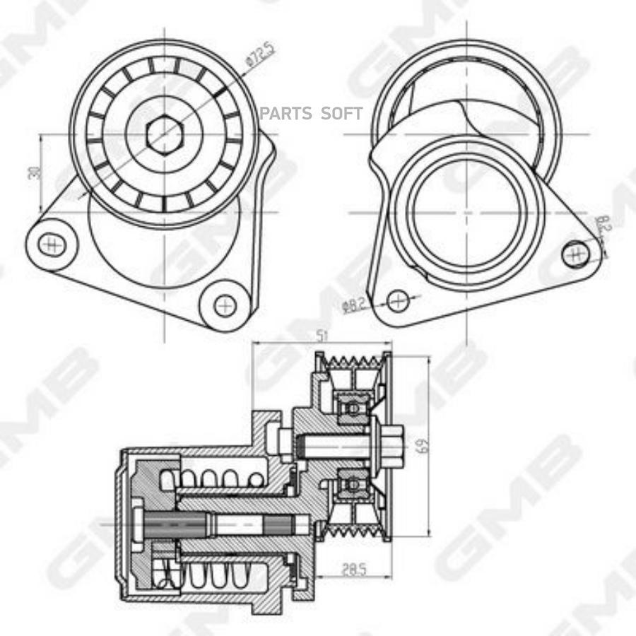 

Натяжитель Приводного Ремня В Сборе GMB GAT32380