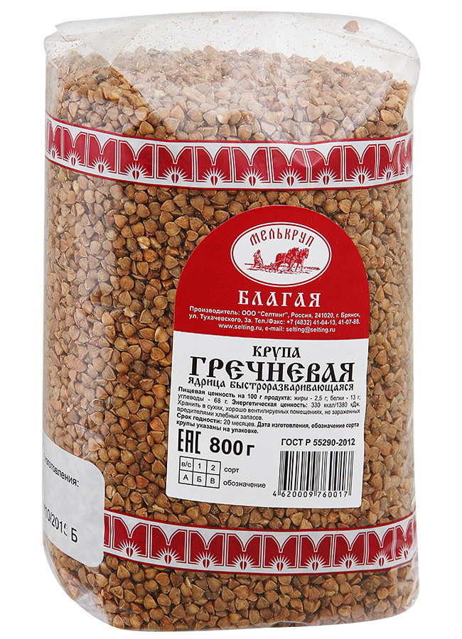 

Крупа гречневая Мелькруп ядрица пропаренная 800 г