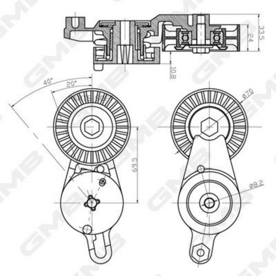 

Натяжитель Приводного Ремня Toyota Camry 09-11 2arfe(Usa) GMB GAT31770