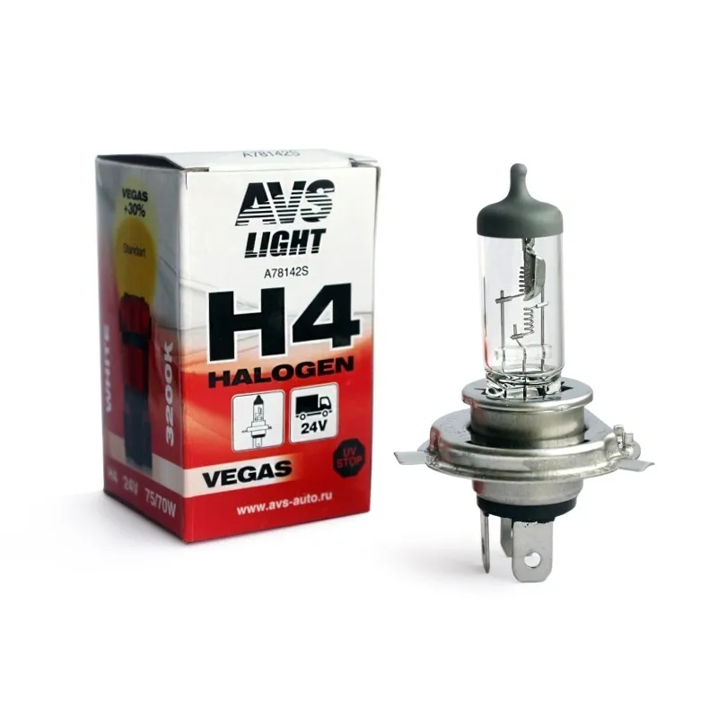 

Лампа галогенная AVS Vegas H4.24V.75/70W (2 шт.)