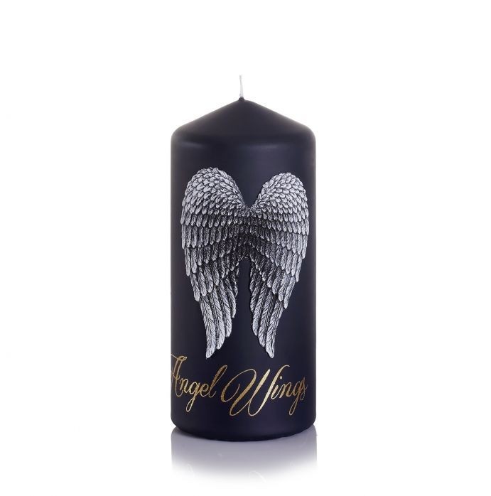 

Свеча BARTEK колонна 60*130 цв.черн+золото(ANGEL WINGS) в корб.12шт 32380