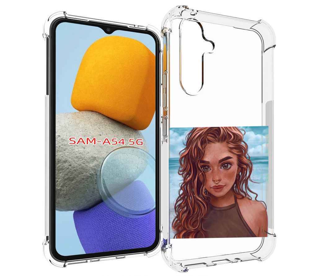 

Чехол MyPads девушка-с-пирсингом-на-море женский для Samsung Galaxy A54, Tocco