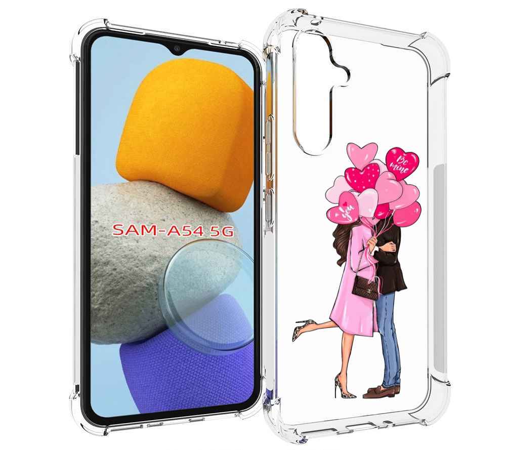 

Чехол MyPads девушка-с-парнем-сердечки женский для Samsung Galaxy A54, Tocco