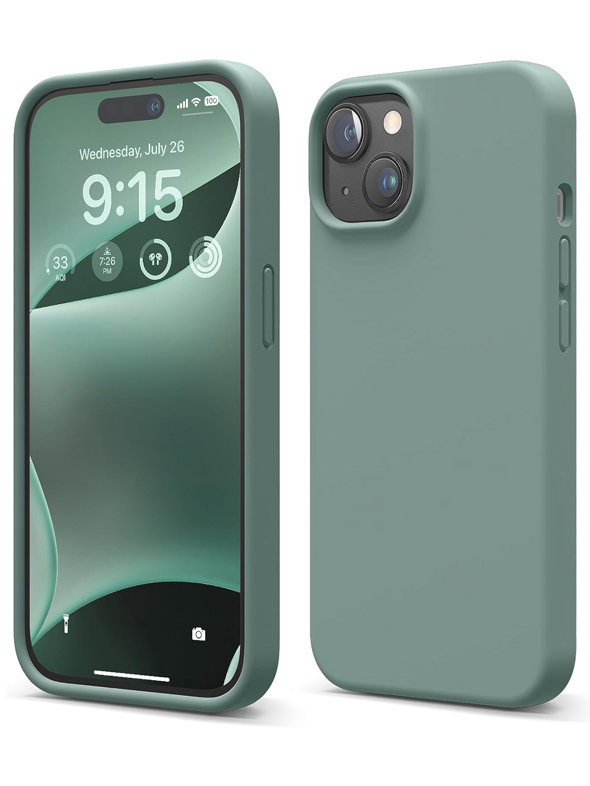 

Чехол Elago для iPhone 15 Soft silicone Midnight Green, Зеленый