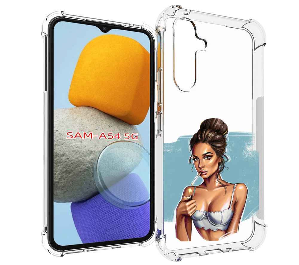 

Чехол MyPads девушка-с-зажигалкой для Samsung Galaxy A54, Tocco
