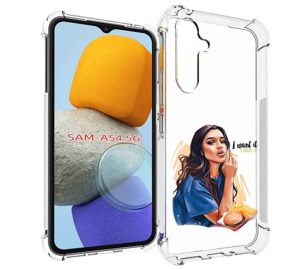 

Чехол MyPads девушка-с-едой-и-сигаретой женский для Samsung Galaxy A54, Tocco