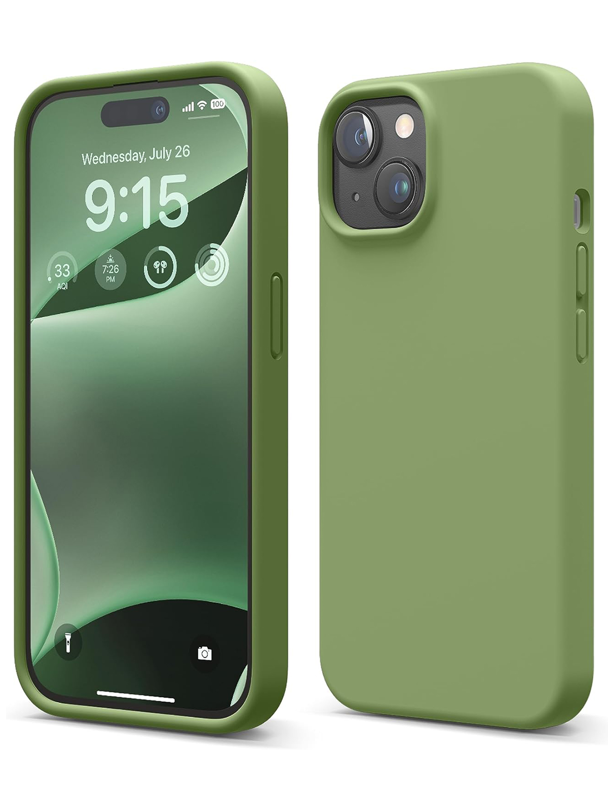 

Чехол Elago для iPhone 15 Soft silicone Cedar Green, Зеленый