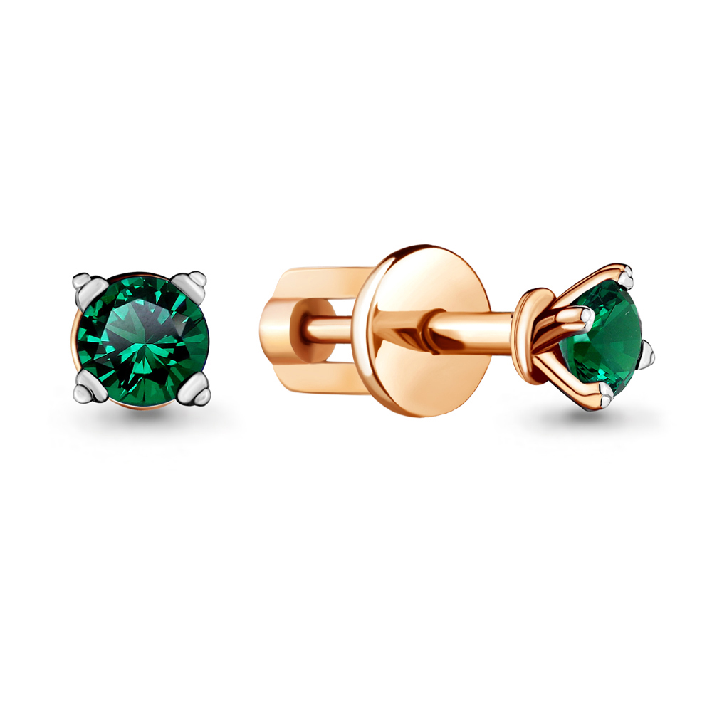 

Серьги из серебра с изумрудом искуственным Aquamarine 42892Г_925_з, 42892Г_925_з